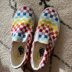 Rainbow checkered Vans